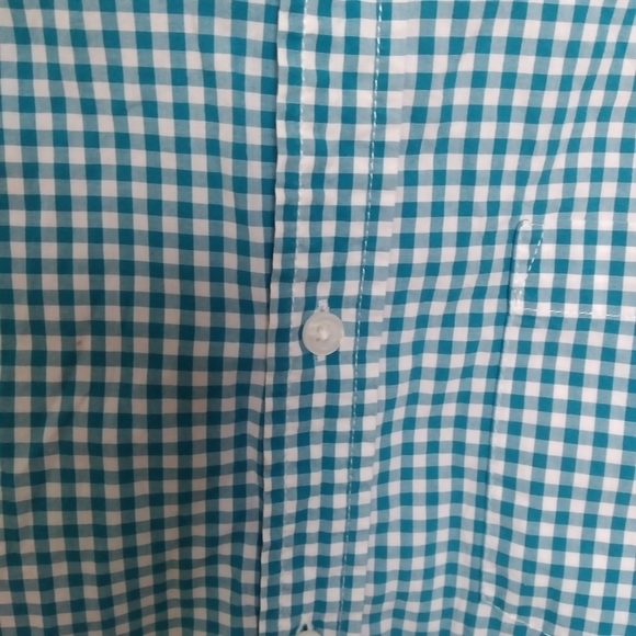 Old Navy Blue and White Cotton Gingham Plaid Classic Button Down Shirt Size XL - Picture 4 of 8